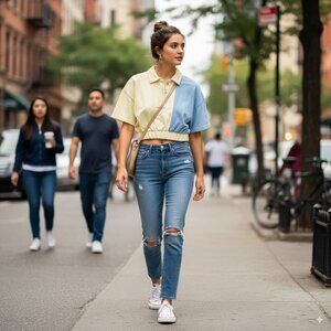 The Fifth Label Paved Top	Buttermilk with Sky Size Small WNT